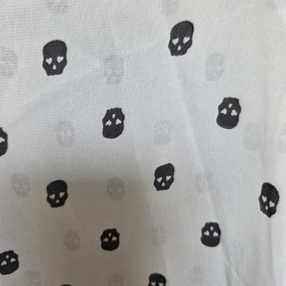 Halloween Skull Blouse *flawed Size Med - Picture 4 of 7